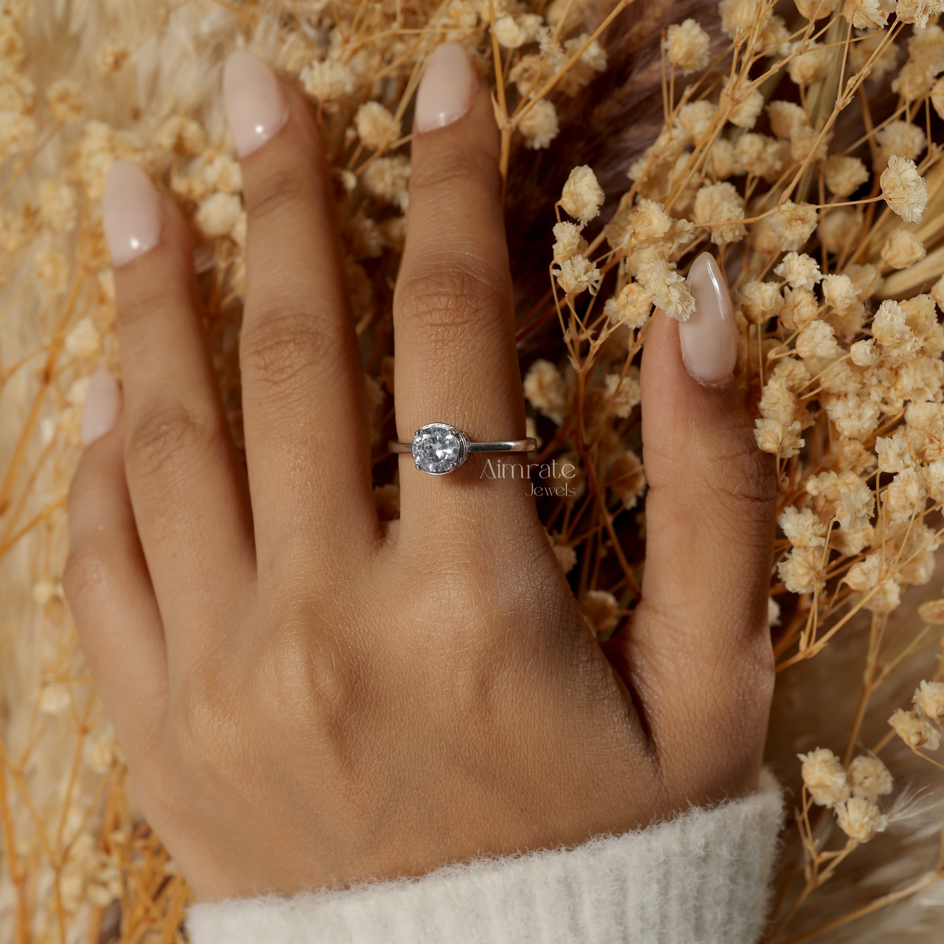 1.5ct Round Lab-Grown Diamond 14kt Gold Ring thumbnail 3