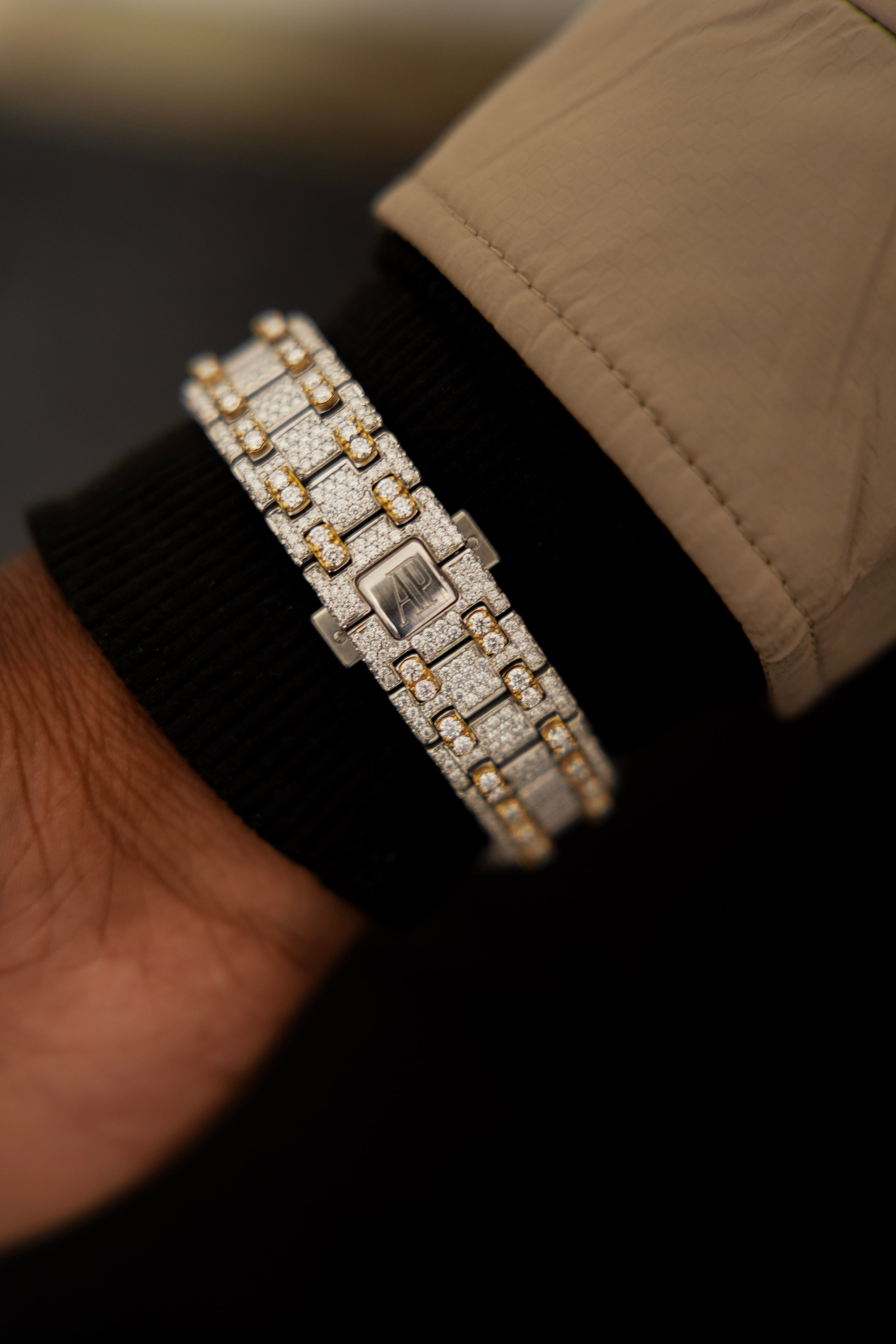 AP Chrono Yellow White Tow-Tone Moissanite Swiss Watch thumbnail 3