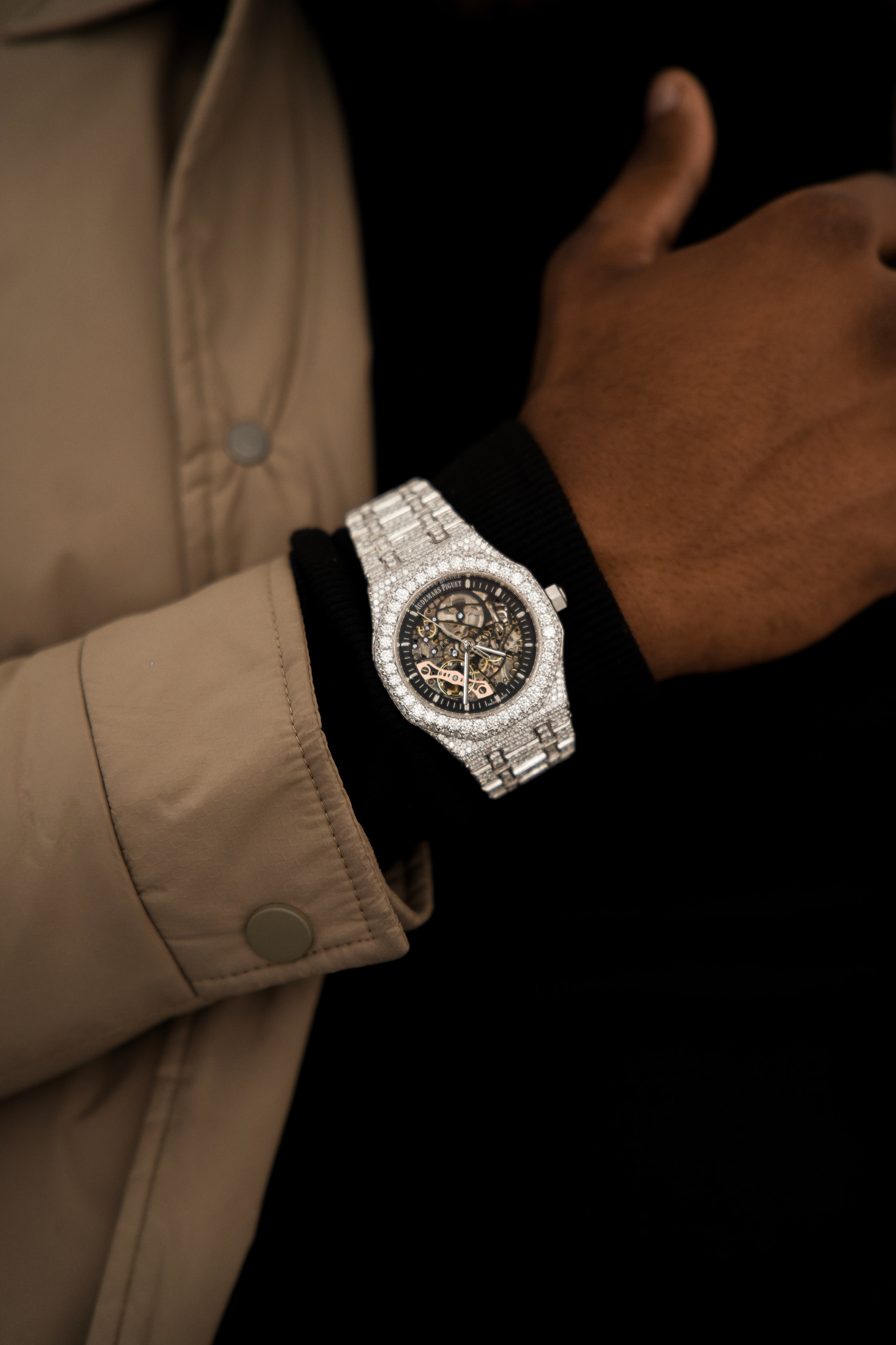 AP Skeleton Full White Moissanite Swiss Watch thumbnail 2