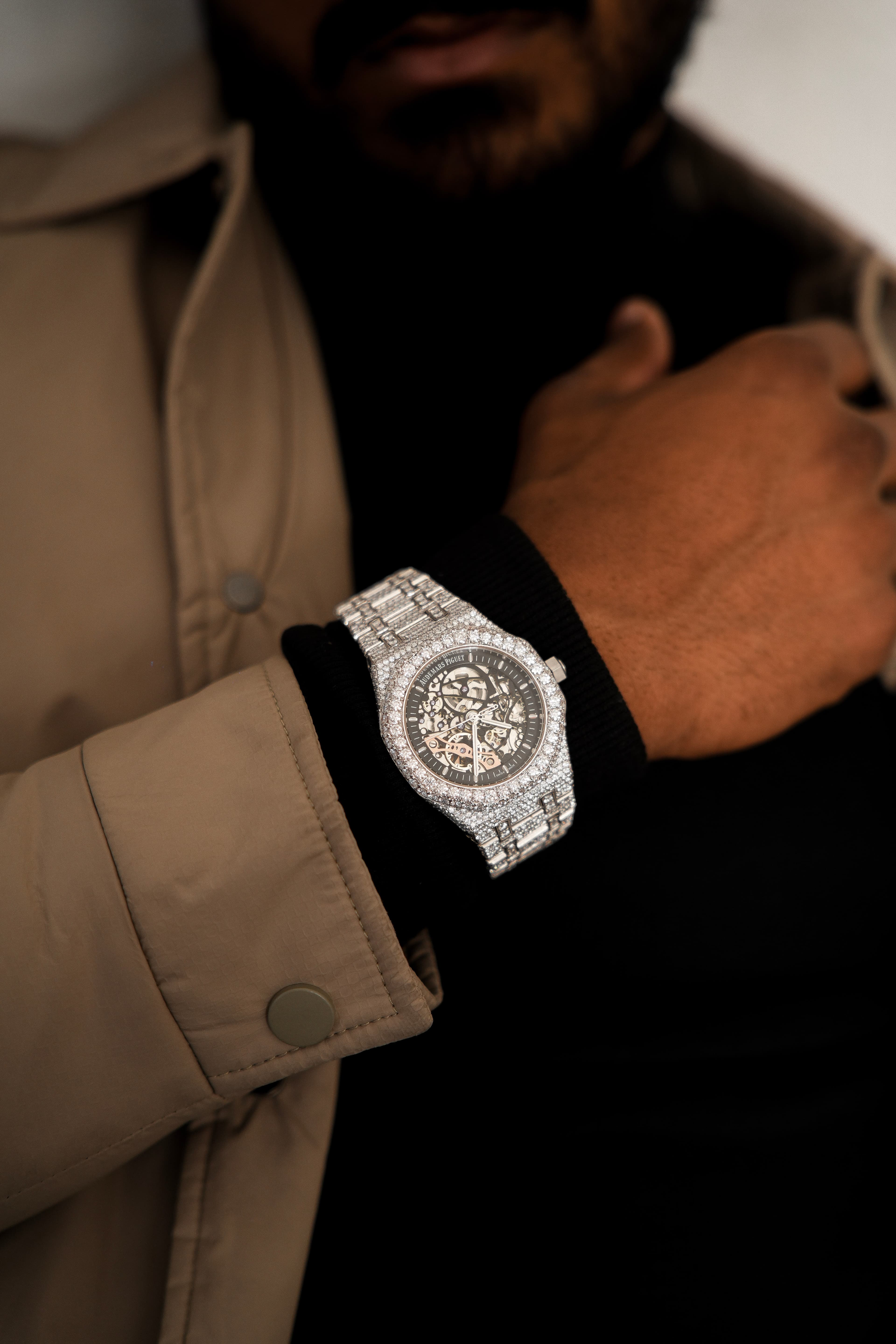 AP Skeleton Full White Moissanite Swiss Watch thumbnail 3