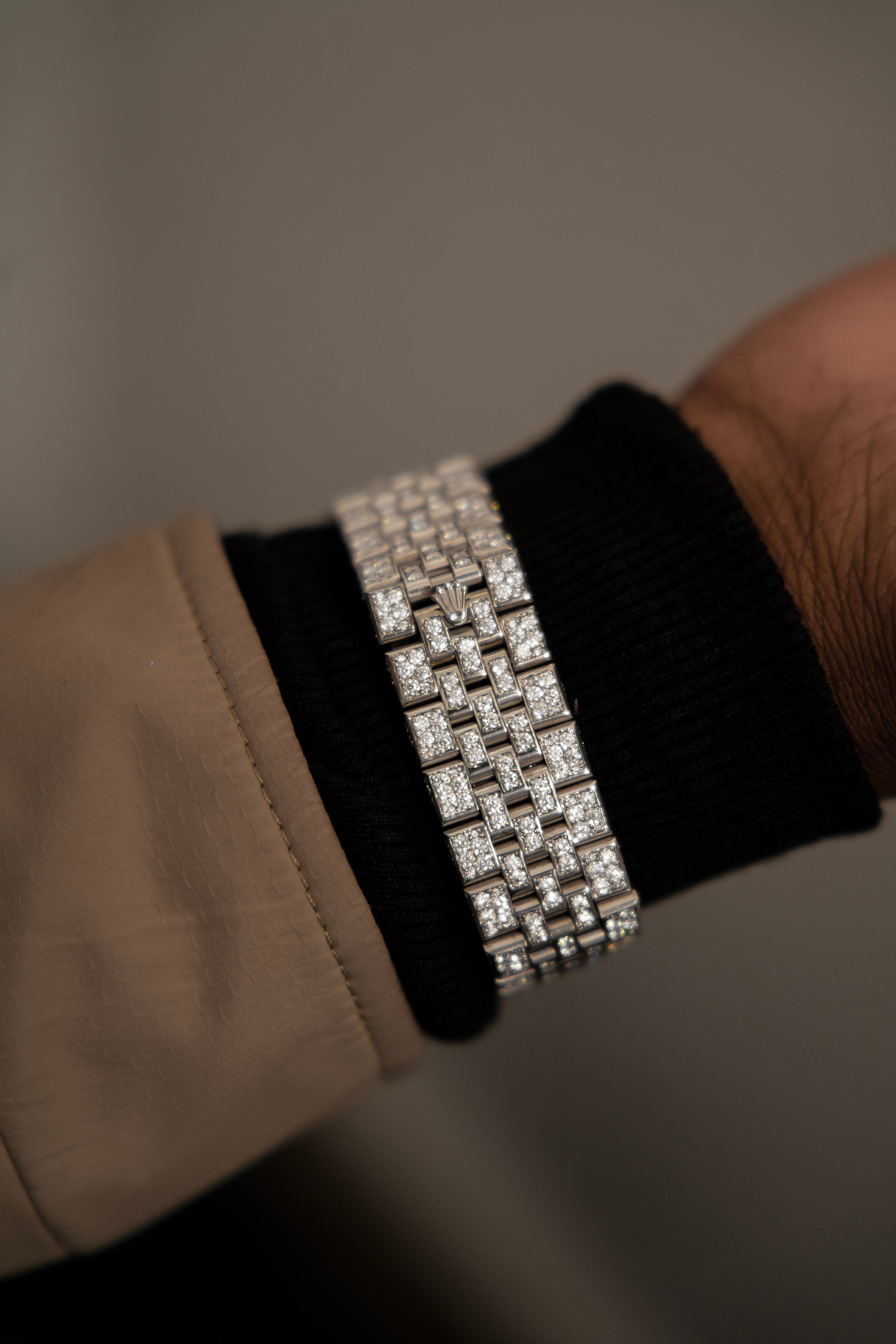 Rolex Land-Dweller Date Just Full White Moissanite Swiss Watch thumbnail 6