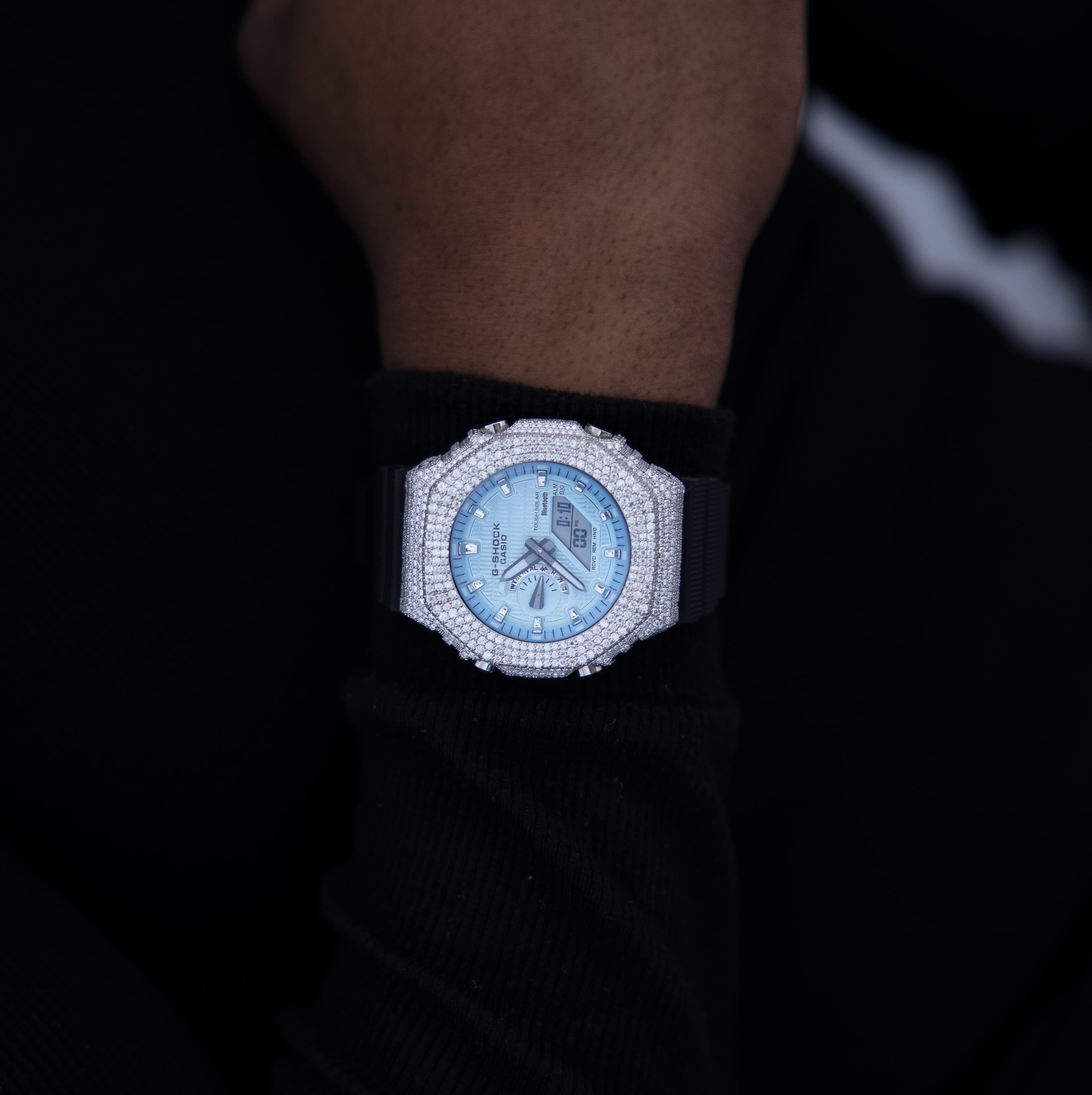 G-Shock Full White Case Moissanite Digital Analog Watch thumbnail 3