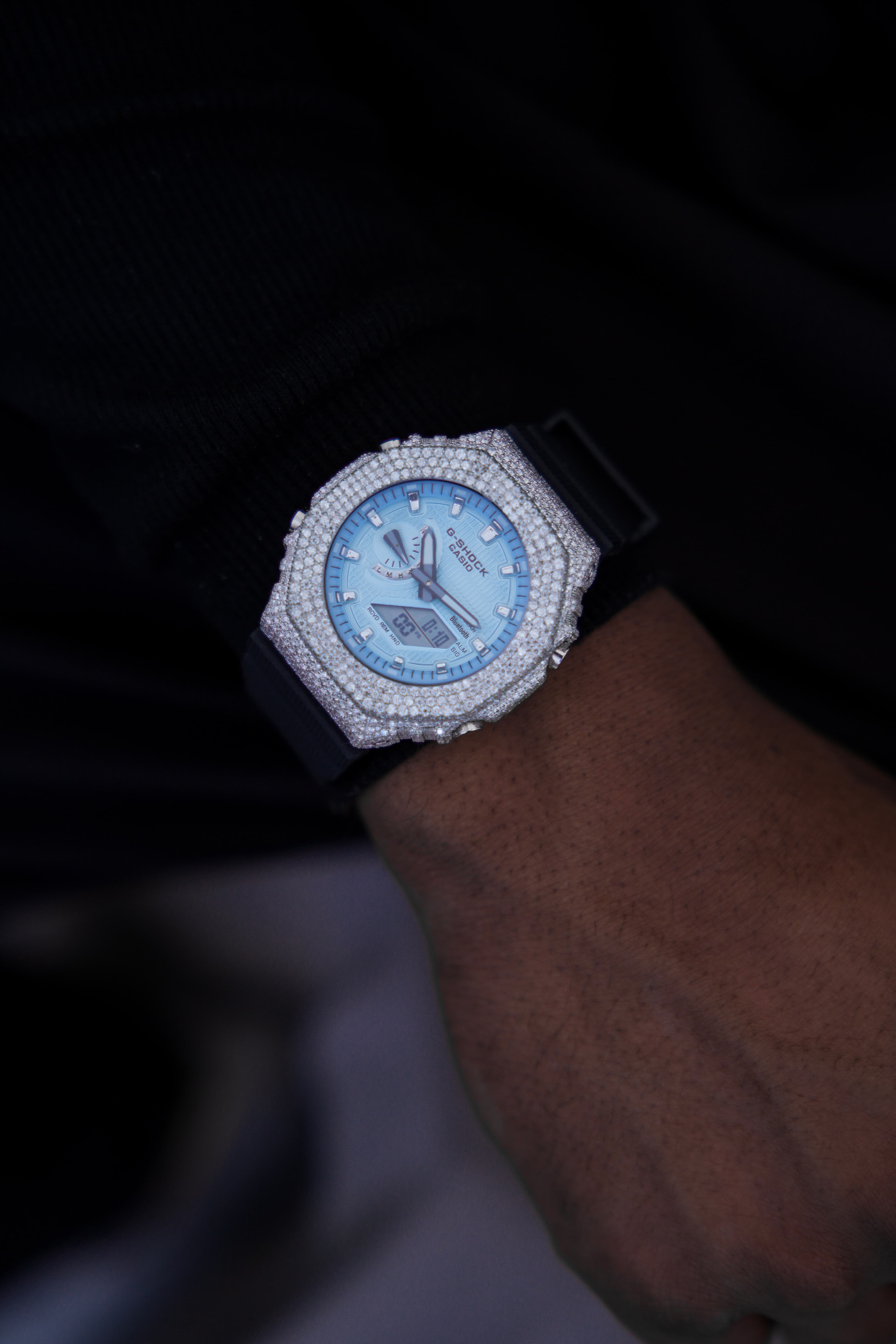 G-Shock Full White Case Moissanite Digital Analog Watch thumbnail 2