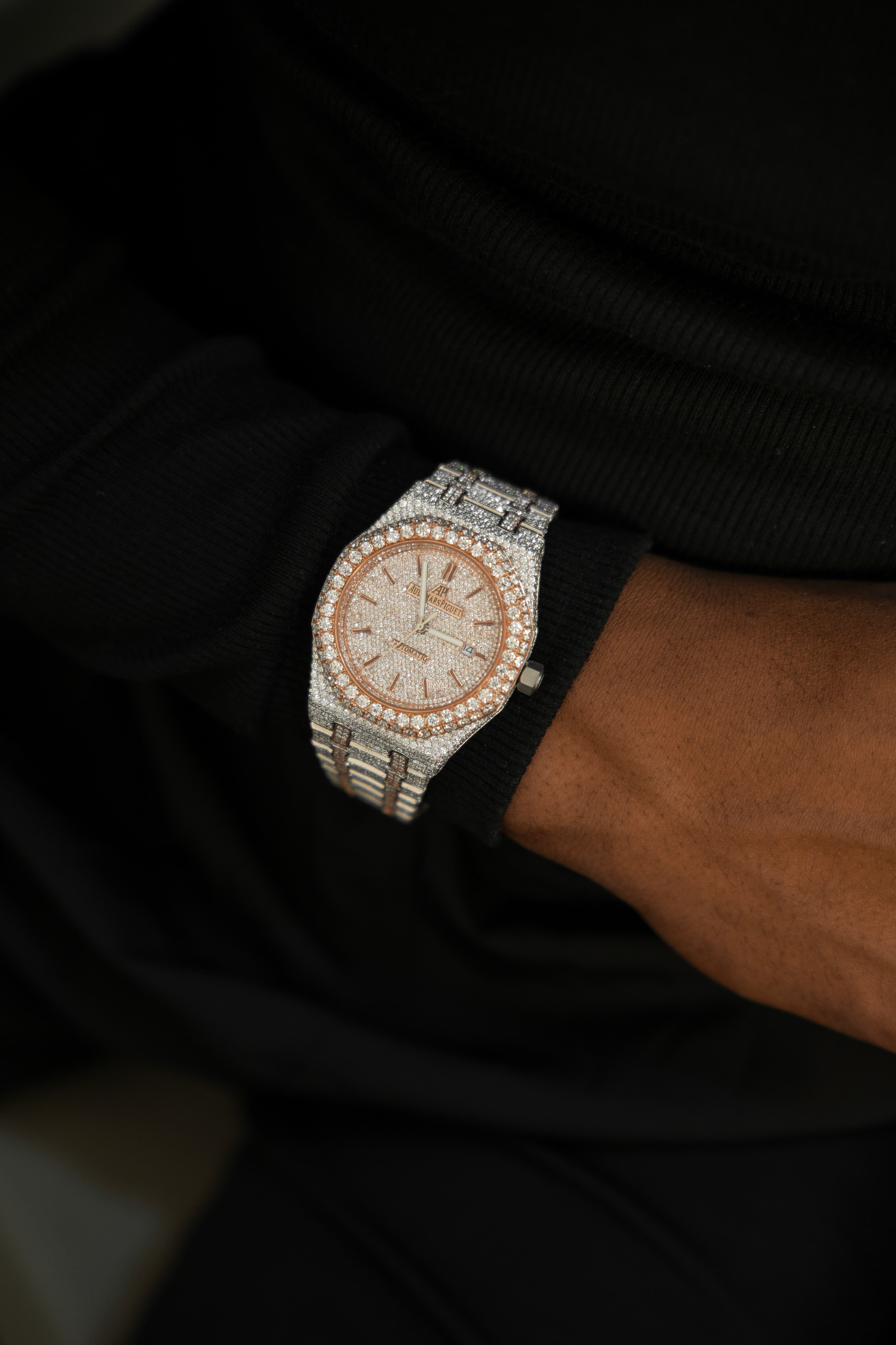 AP Rose White Moissanite Swiss Watch