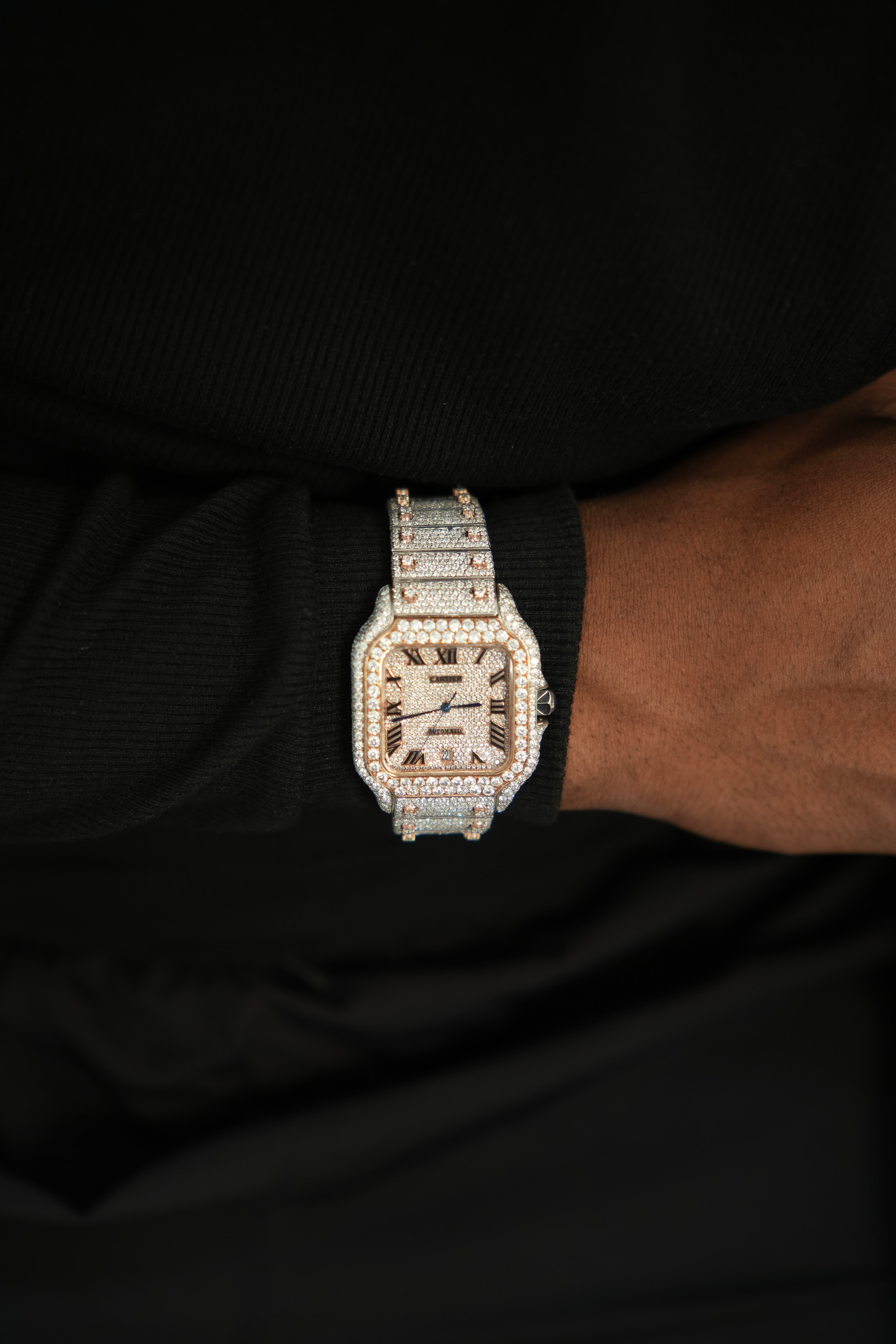 Cartier Rose White Collet Belt Moissanite Swiss Watch thumbnail 2