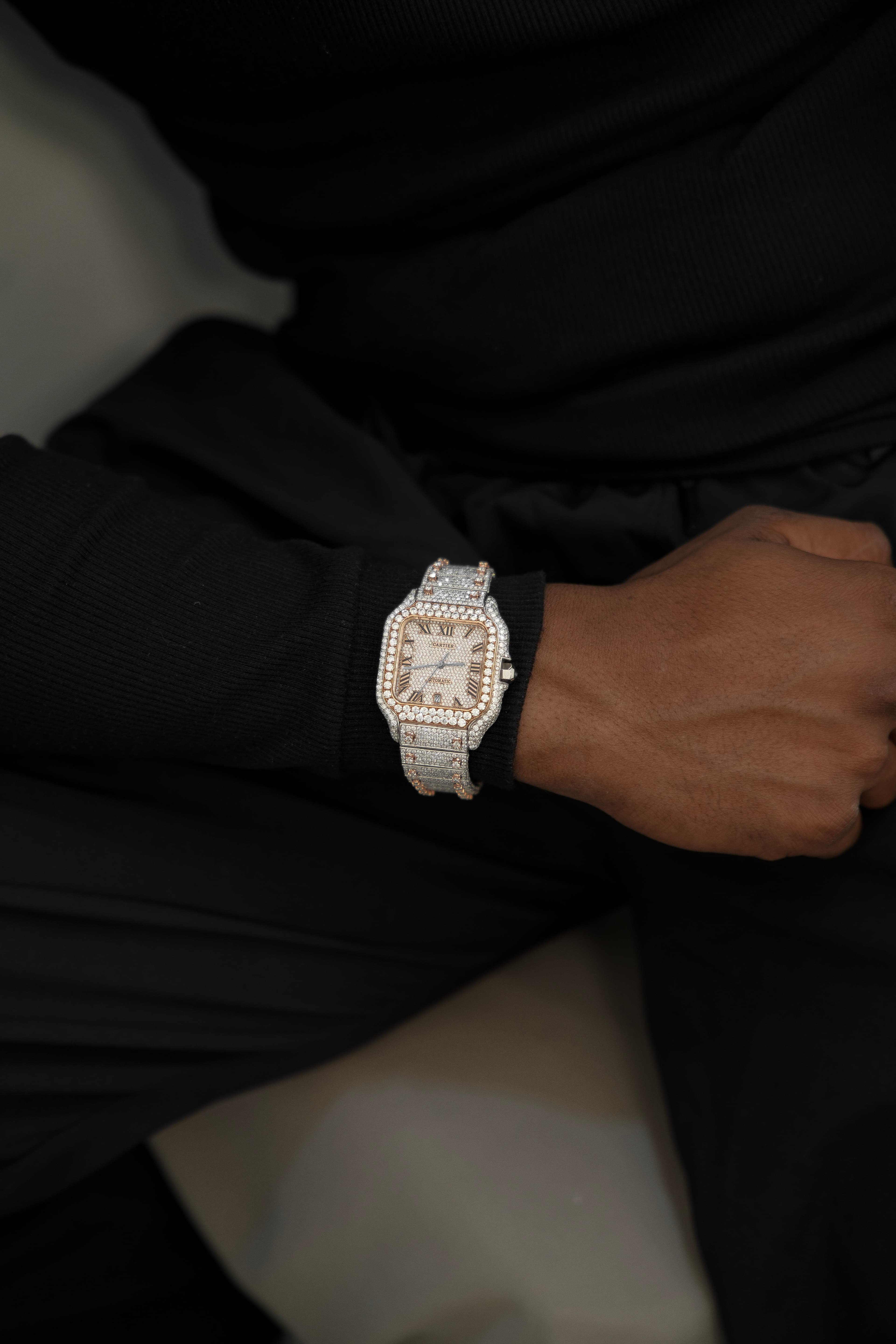Cartier Rose White Collet Belt Moissanite Swiss Watch thumbnail 3