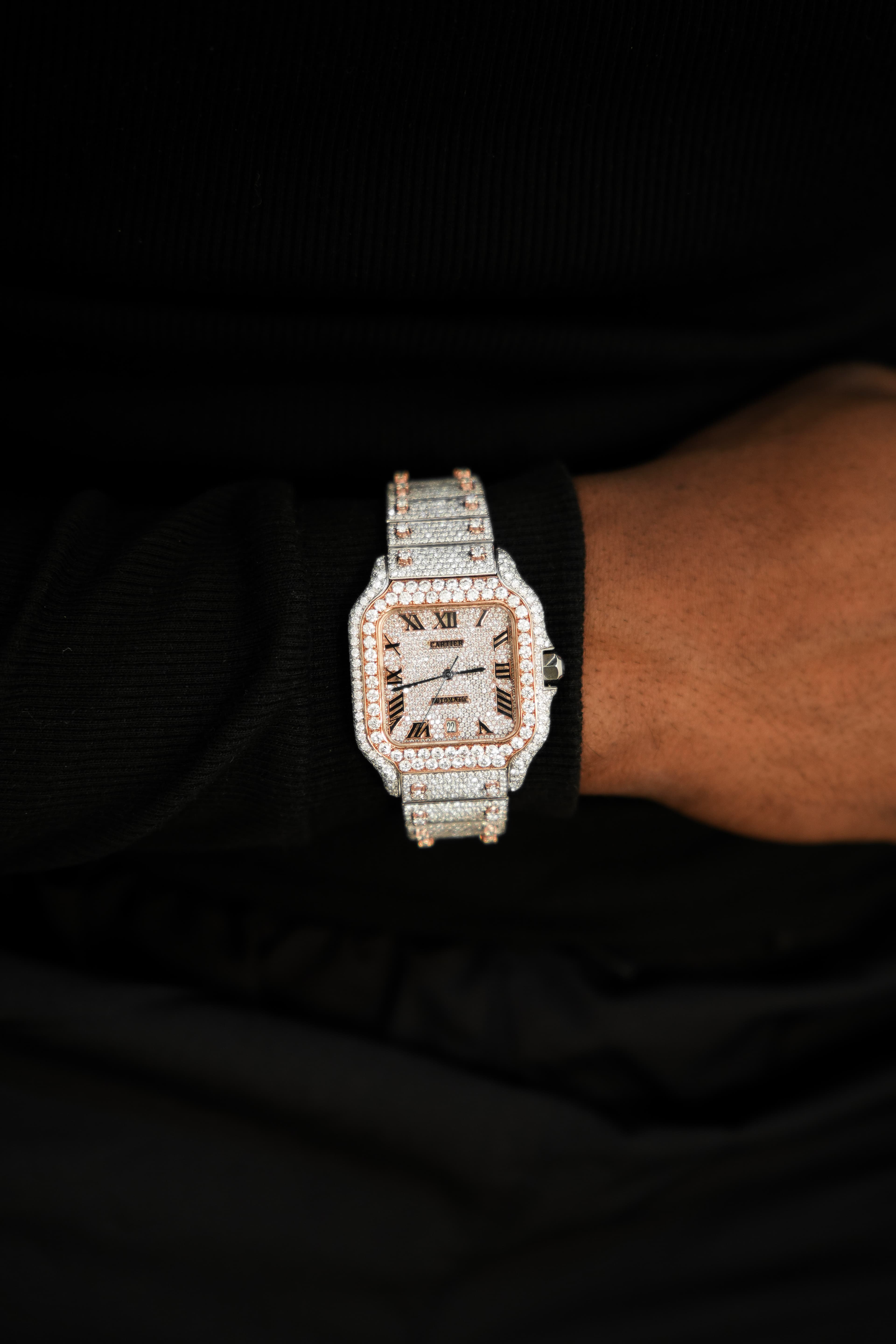 Cartier Rose White Collet Belt Moissanite Swiss Watch