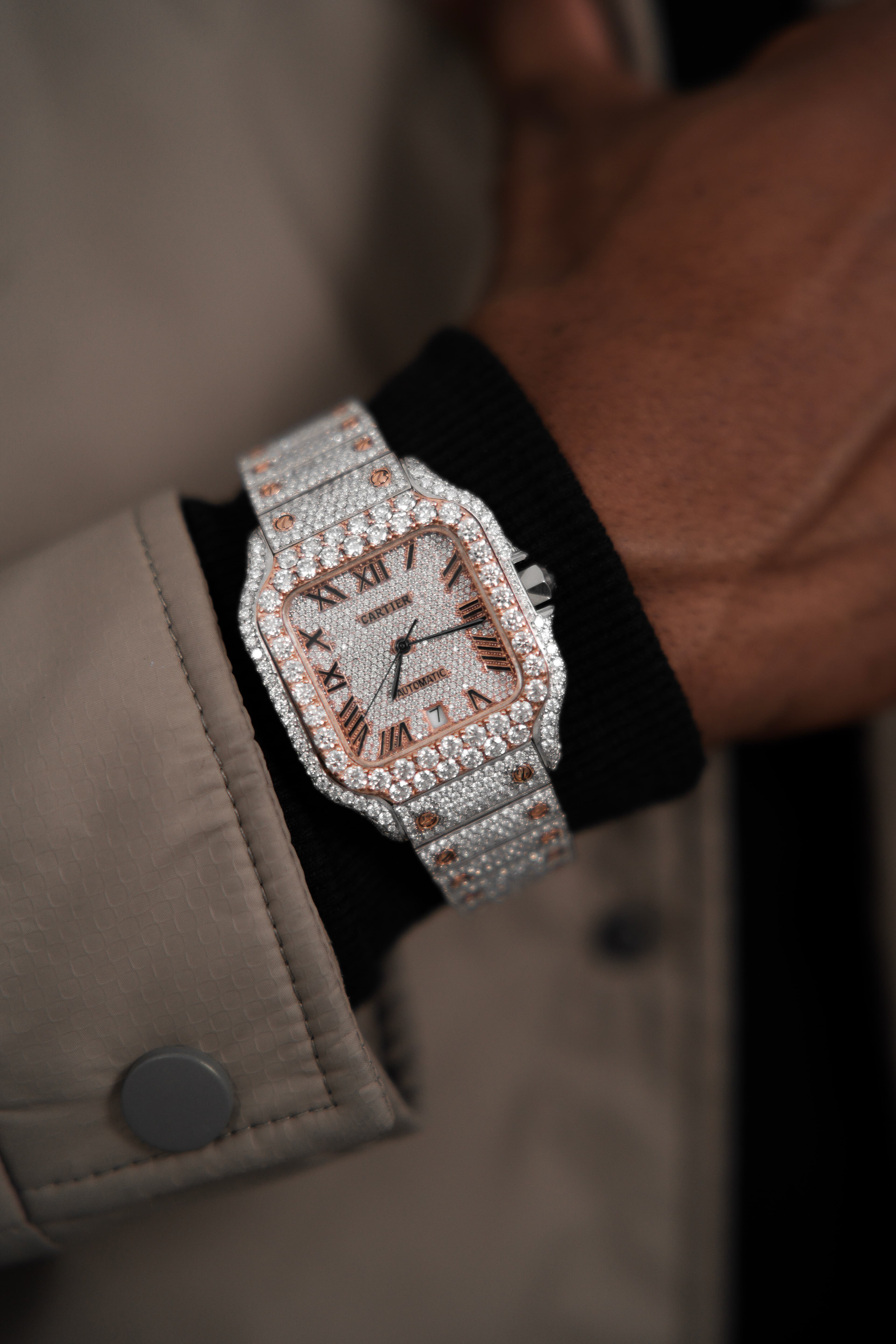 Cartier Rose White Moissanite Swiss Watch