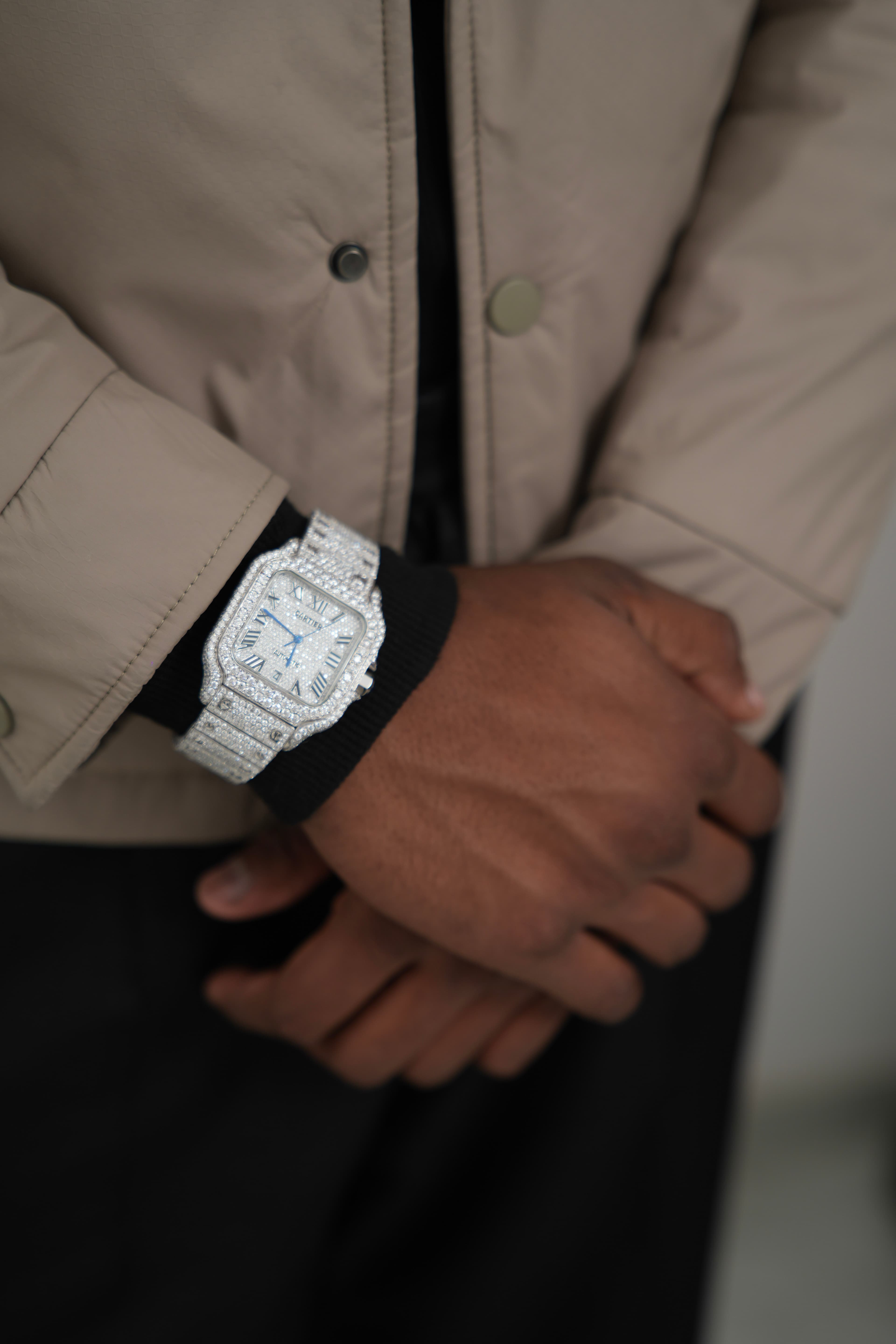 Cartier Full White Moissanite Swiss Watch thumbnail 2