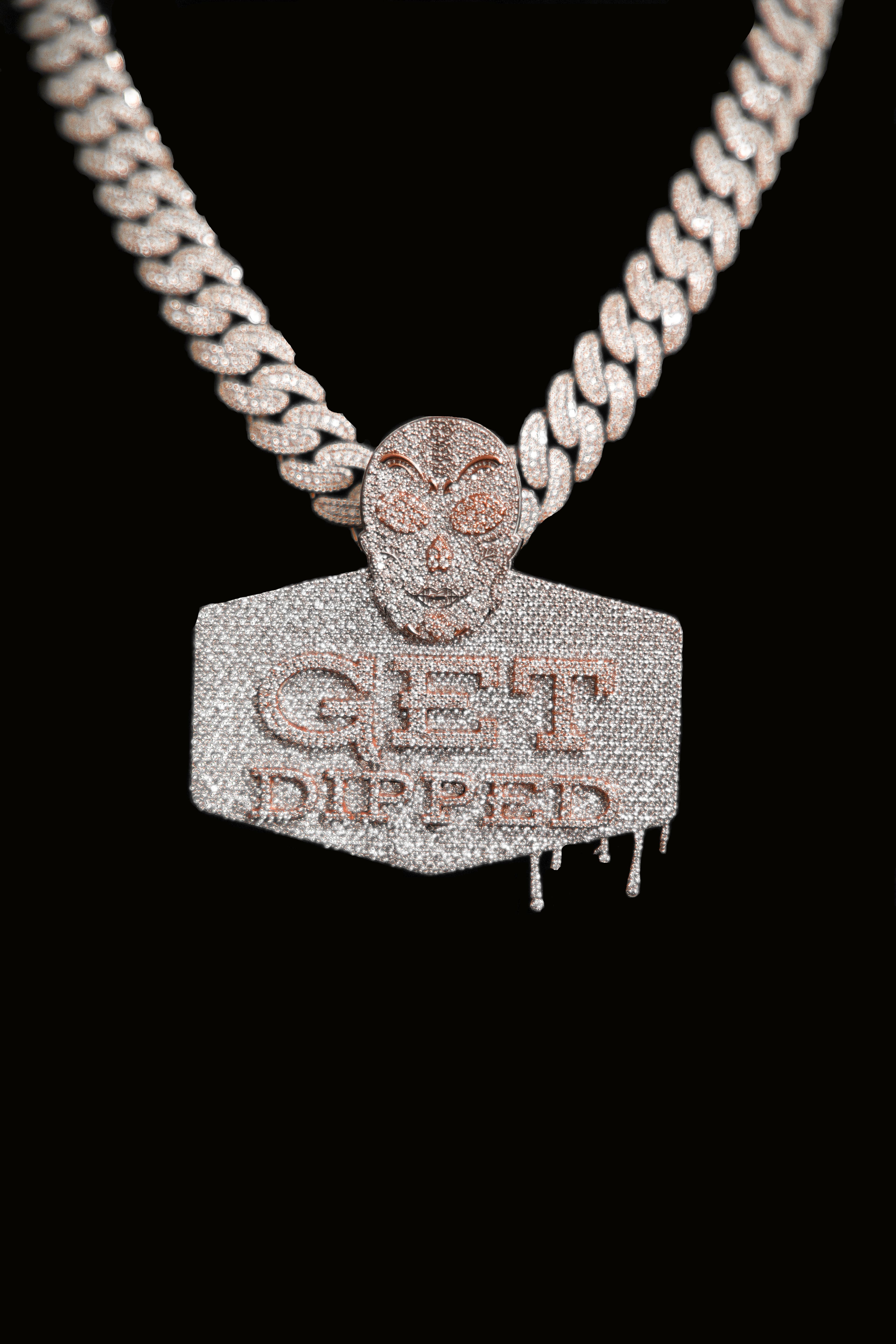 Custom Name Pendant Skull Charm Iced Statement Jewellery For Men with 925 Silver and Moissanite thumbnail 3