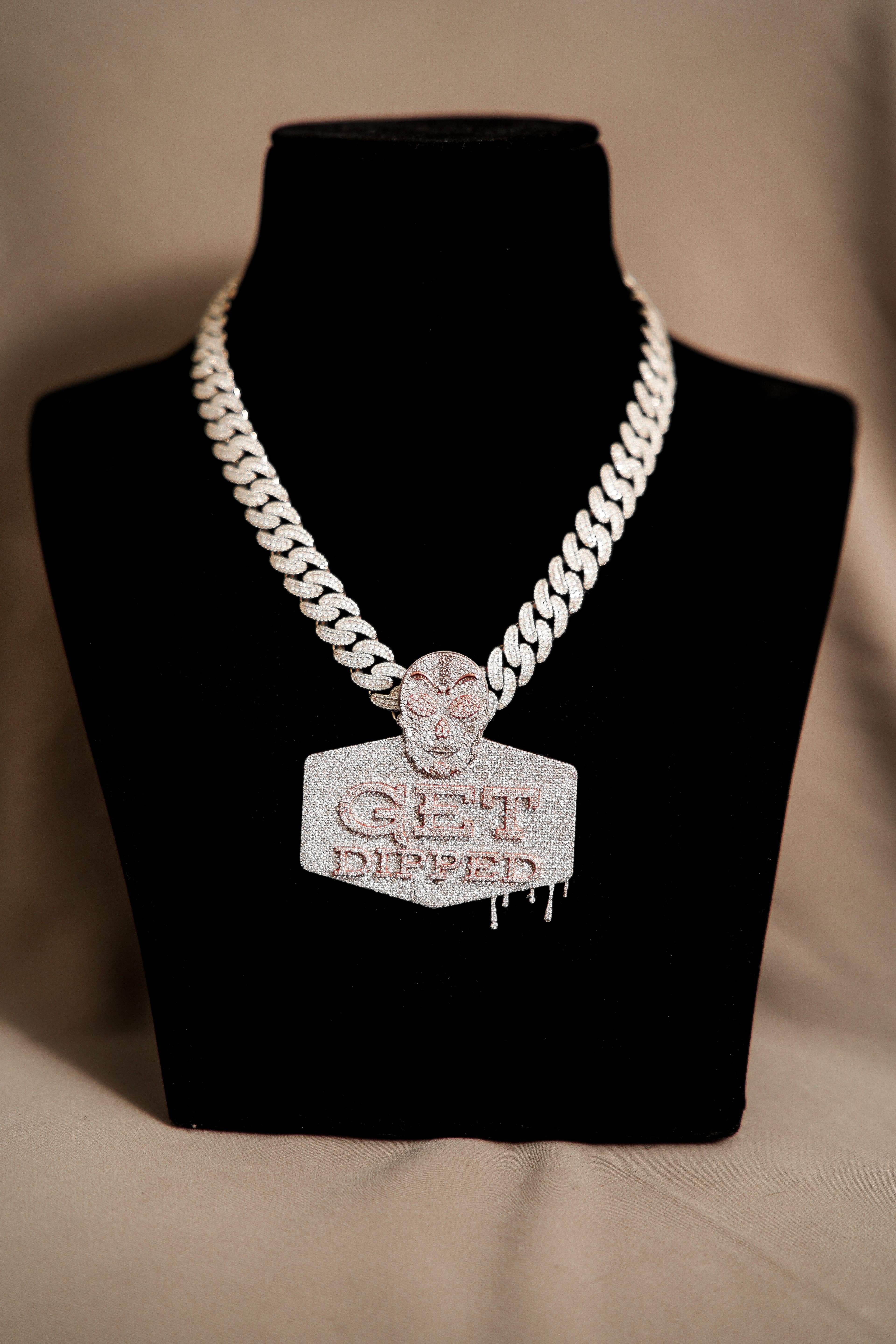 Custom Name Pendant Skull Charm Iced Statement Jewellery For Men with 925 Silver and Moissanite thumbnail 4