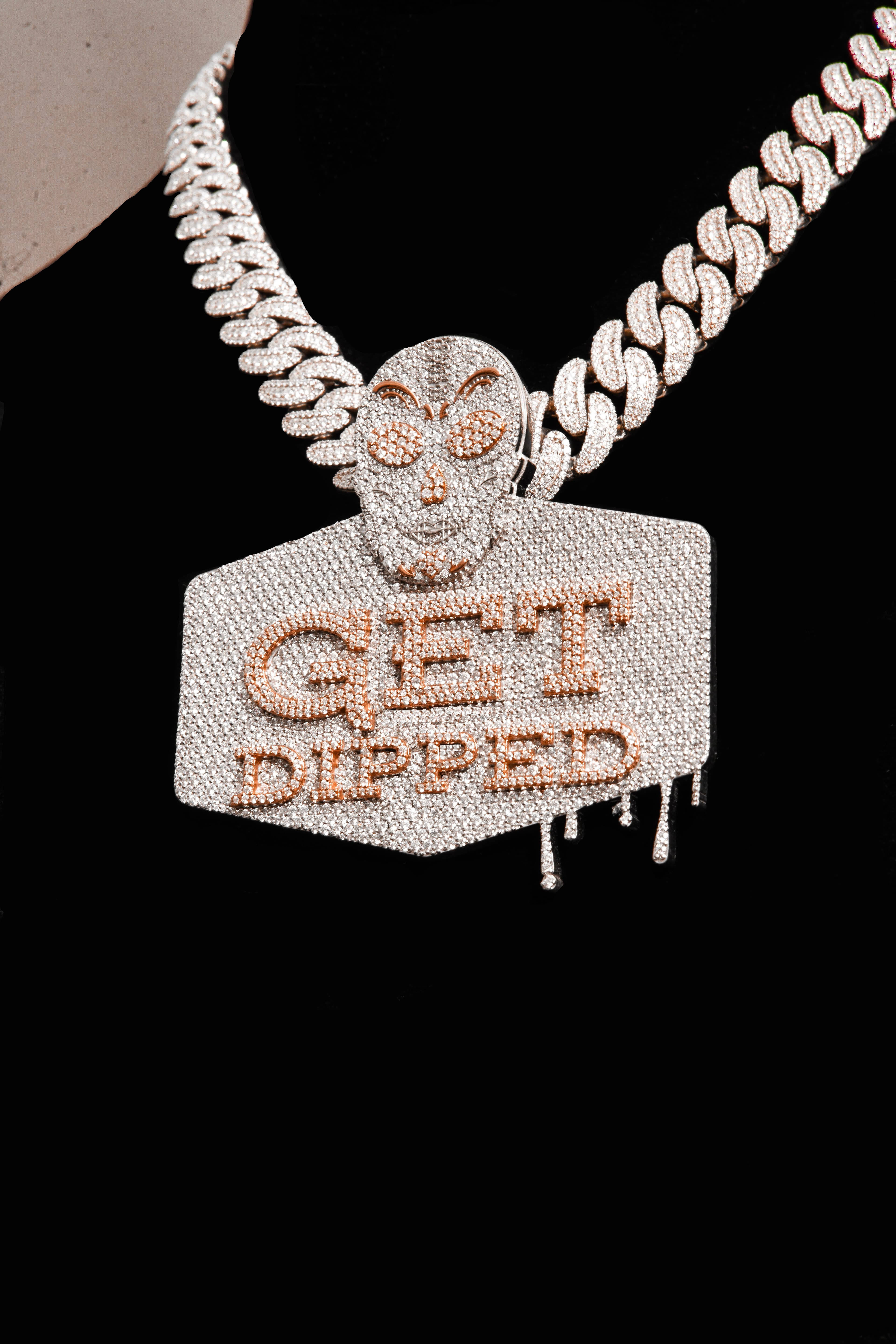 Custom Name Pendant Skull Charm Iced Statement Jewellery For Men with 925 Silver and Moissanite thumbnail 2