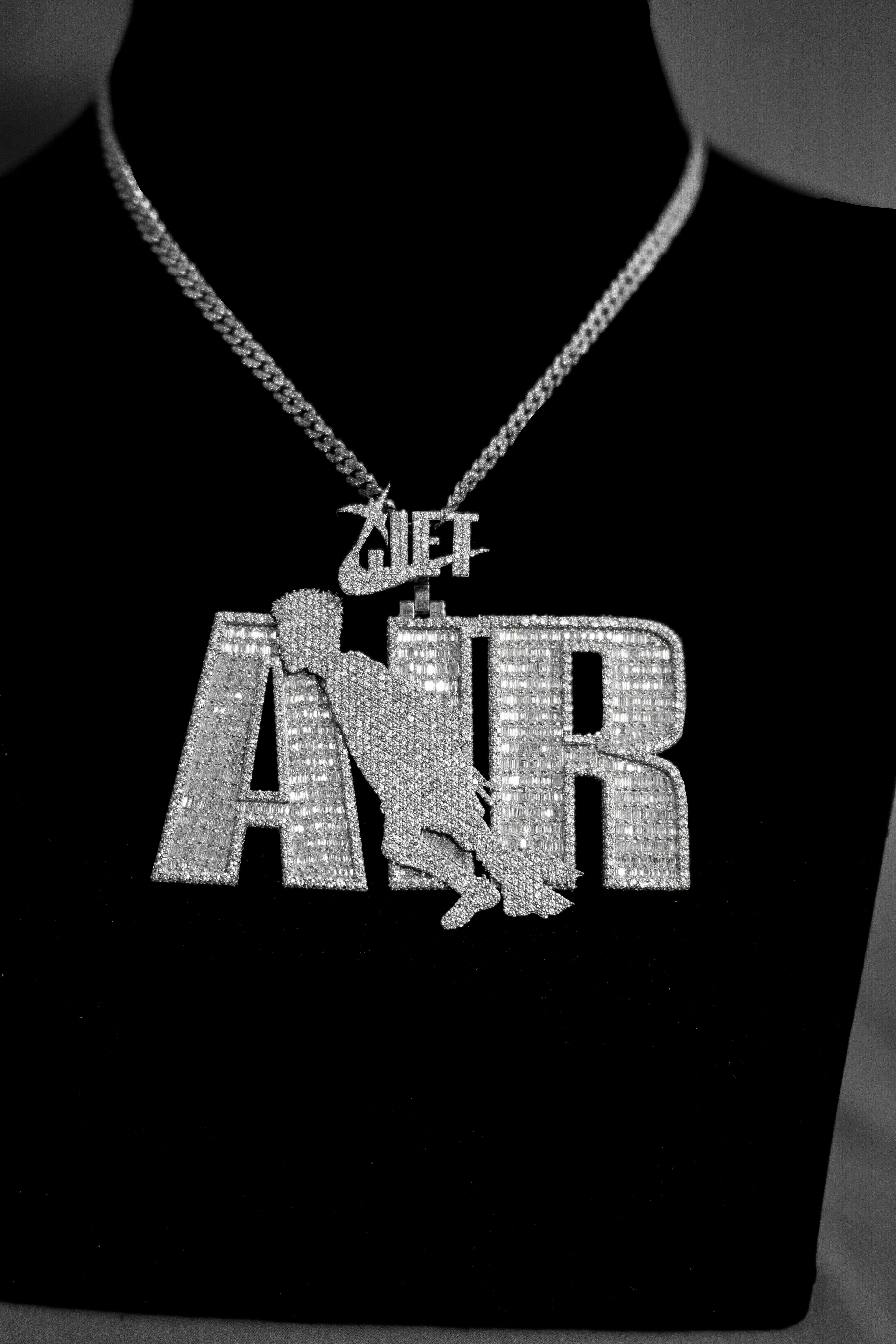 Custom AIR Name Pendant with 925 Silver and Moissanite Diamonds thumbnail 3