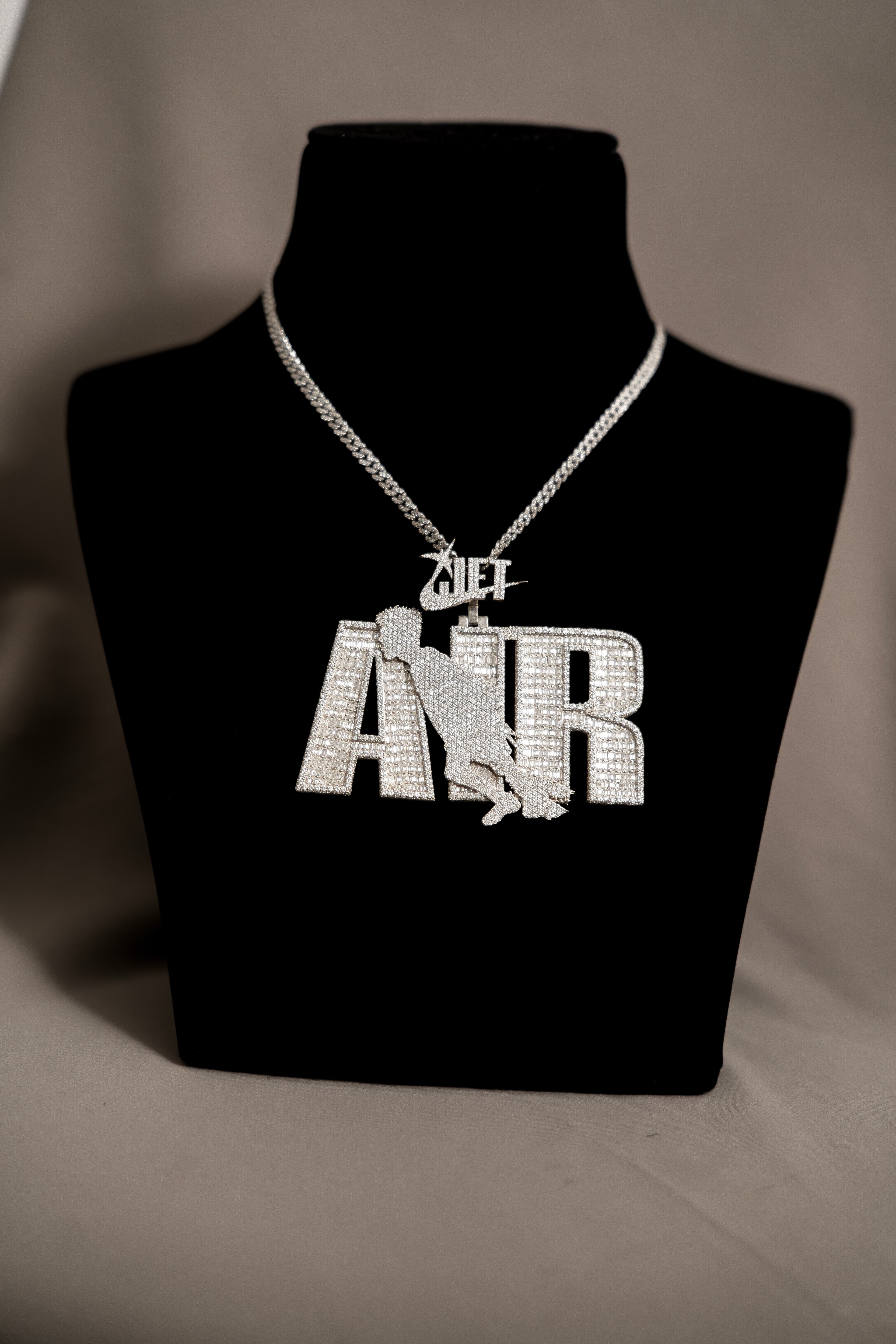 Custom AIR Name Pendant with 925 Silver and Moissanite Diamonds thumbnail 4