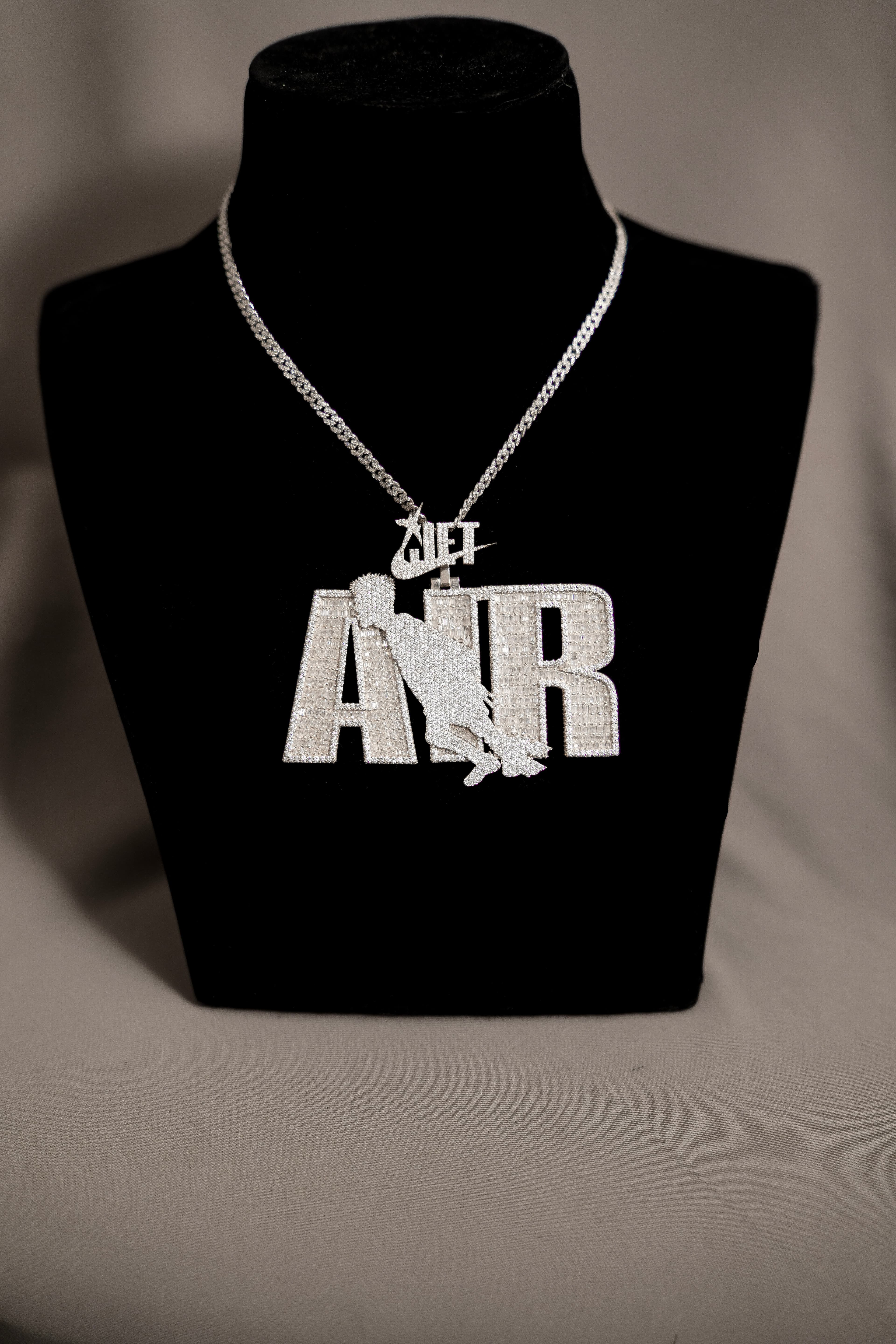 Custom AIR Name Pendant with 925 Silver and Moissanite Diamonds thumbnail 5