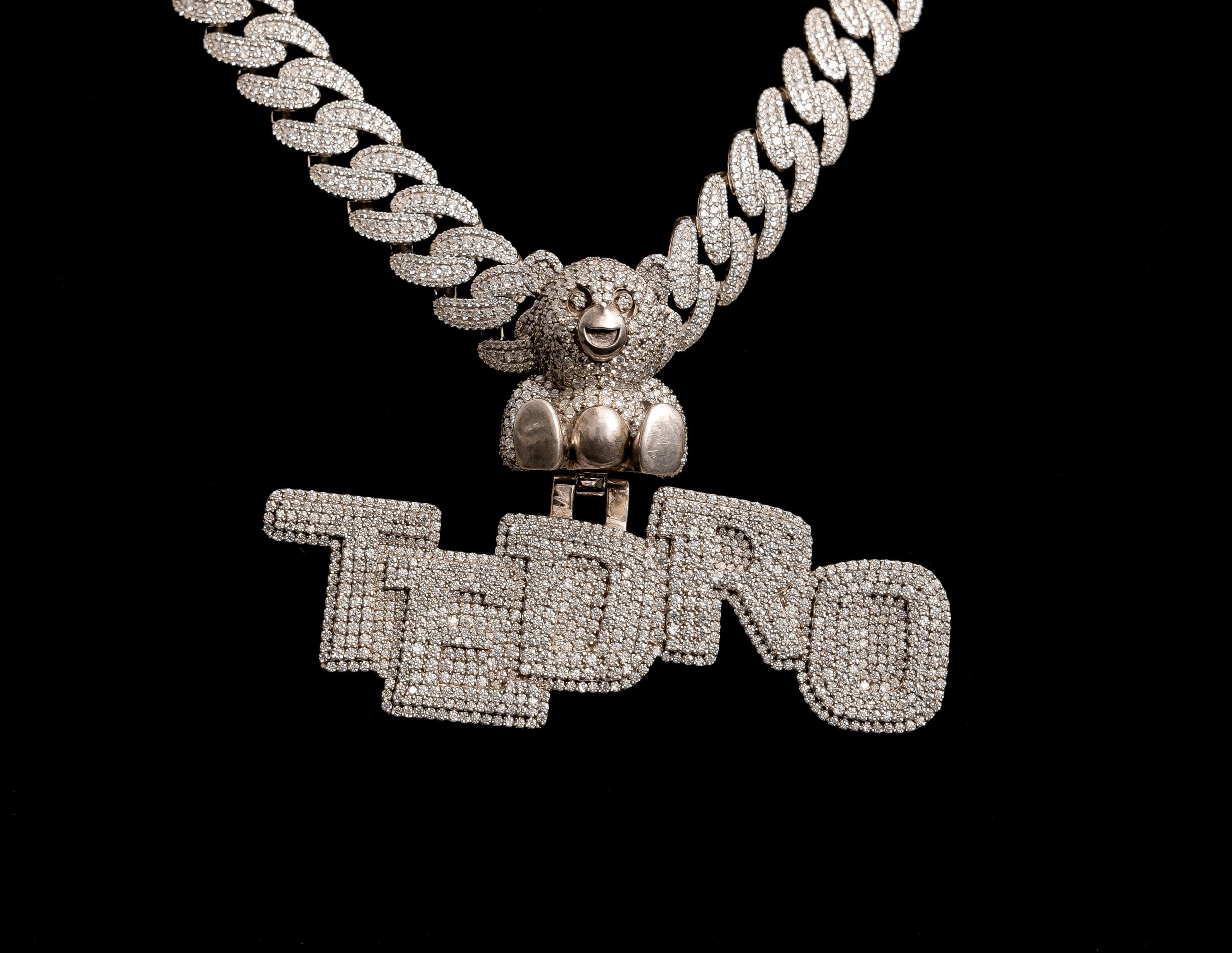 Custom TEDRO Name Pendant with 925 SIlver and Moissanite Diamonds thumbnail 2