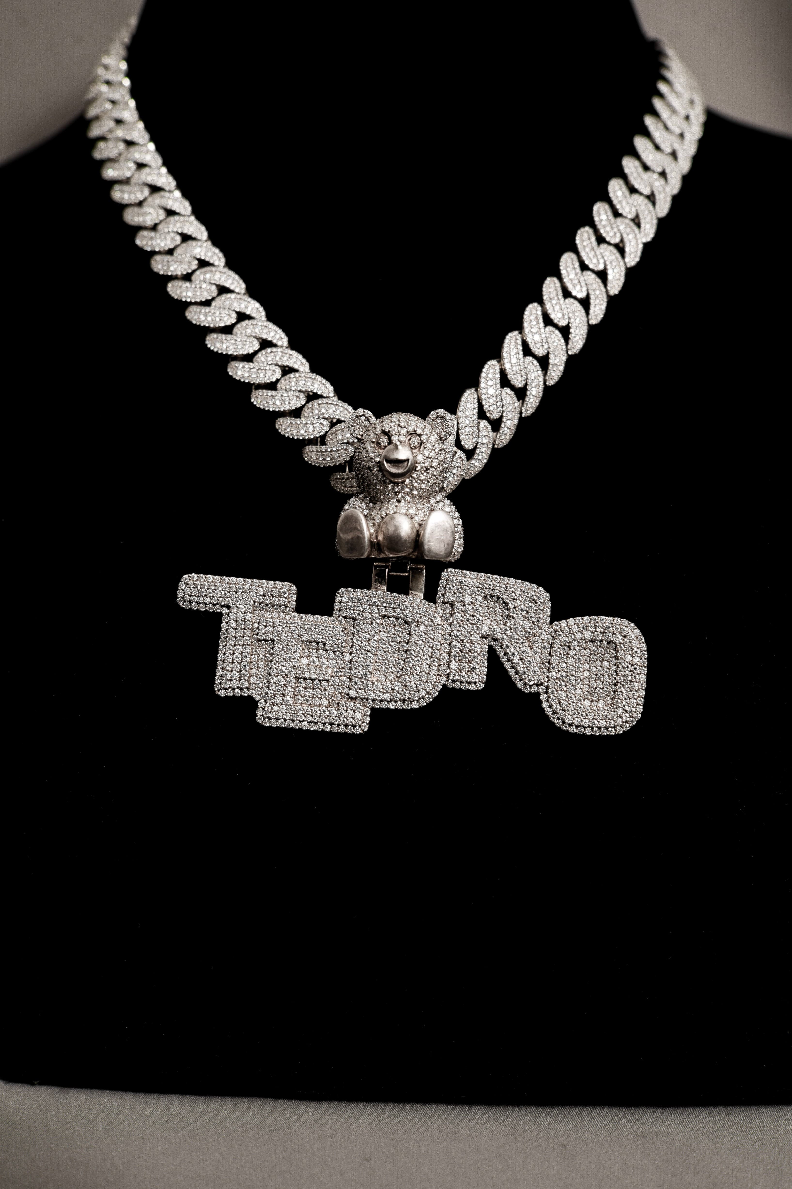 Custom TEDRO Name Pendant with 925 SIlver and Moissanite Diamonds