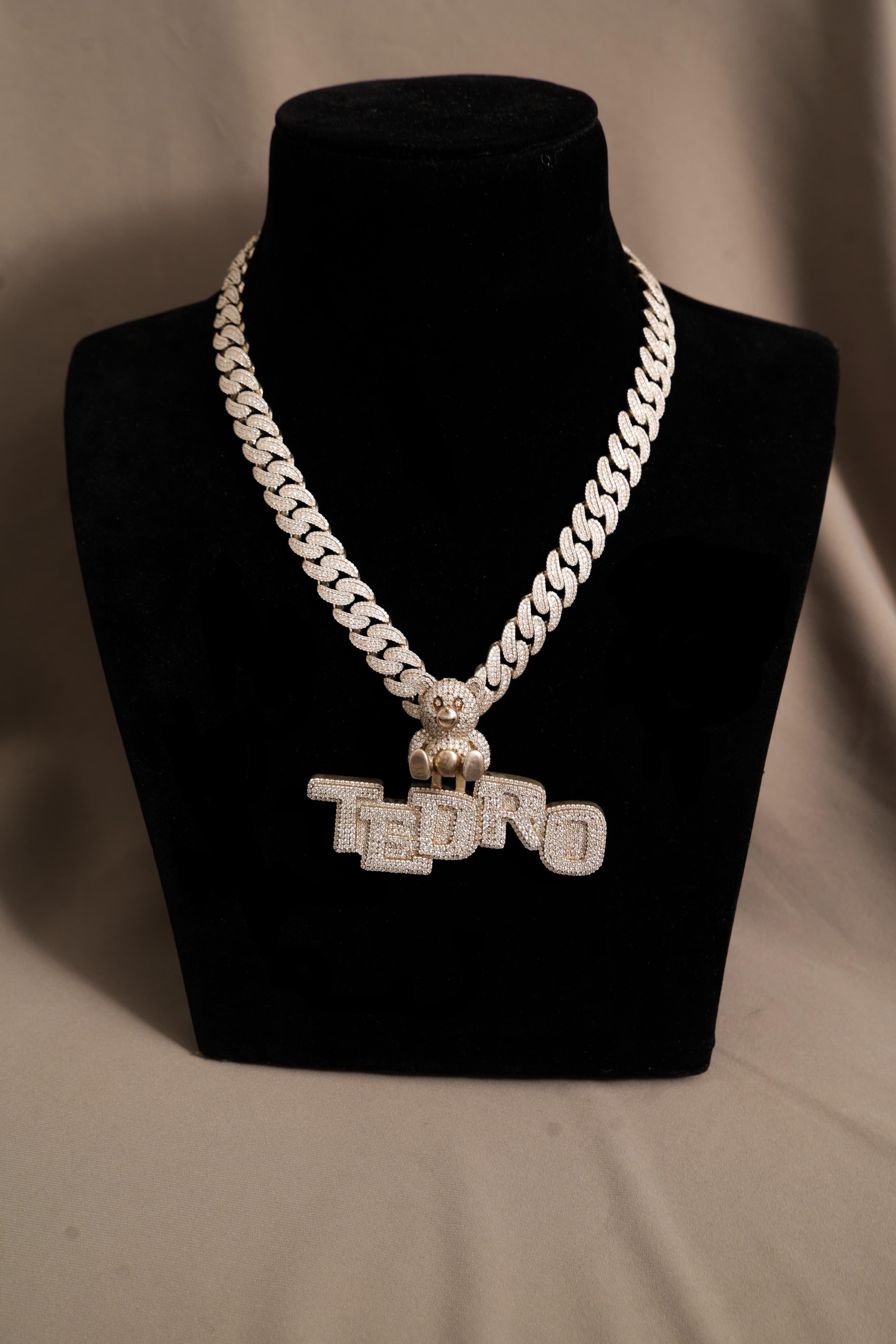 Custom TEDRO Name Pendant with 925 SIlver and Moissanite Diamonds thumbnail 4