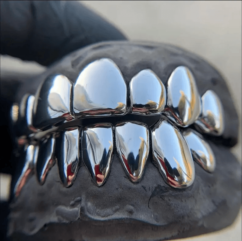 8x8 Plain 925 Silver Grillz thumbnail 3