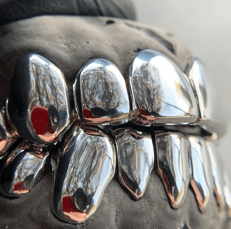 8x8 Plain 925 Silver Grillz thumbnail 2