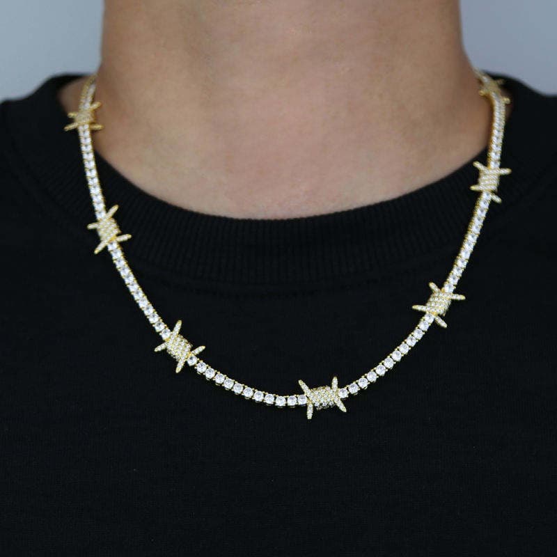 Mens Starburst Tennis chain in 925 silver with Moissanite Diamonds luxury statement jewellery thumbnail 3
