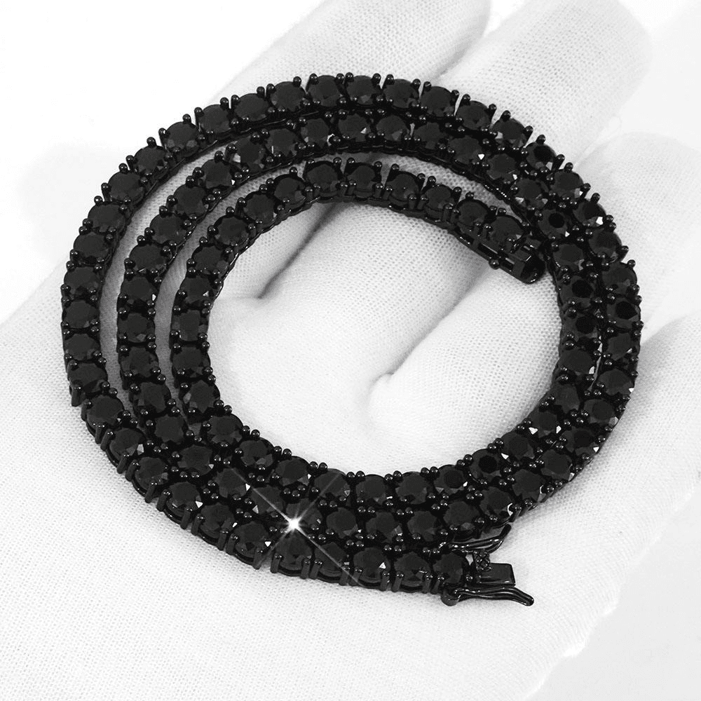 5MM Black Moissanite Tennis Chain 925 Silver and Moissanite Diamonds thumbnail 2