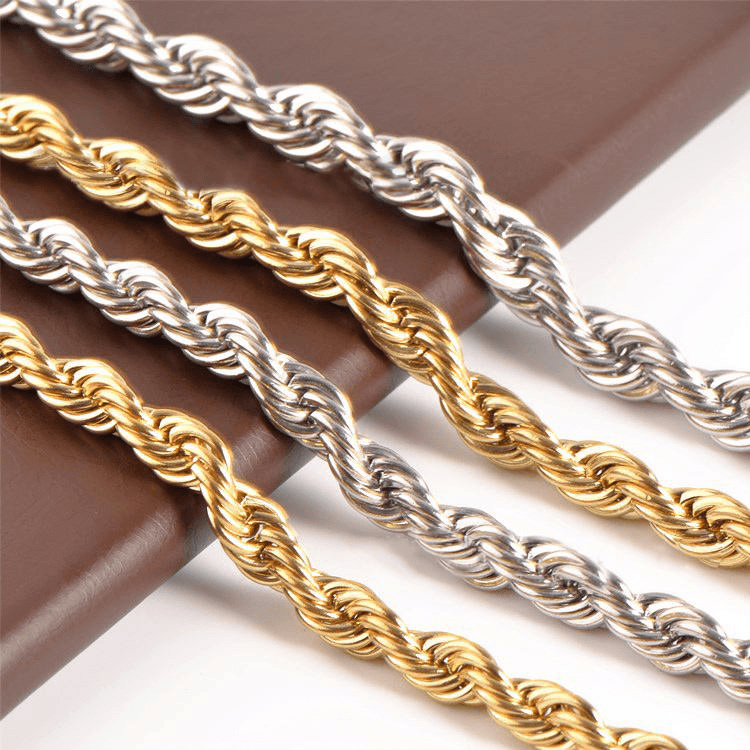 10MM Twisted Rope Chain 925 Silver for Men and Womes's. thumbnail 2